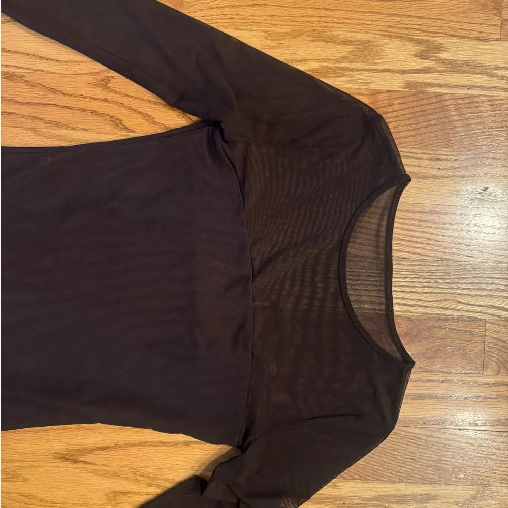 Black Sheer Long Sleeve Bodysuit - Picture 5 of 8